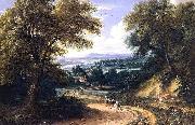 Adriaen Frans Boudewijns Landscape with Travellers oil painting reproduction